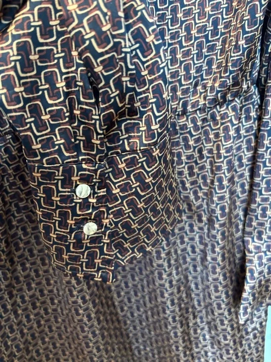 EUC Sanctuary A Day To Shine Multi-Pattern Brown Shirt Dress - Size Small - Picture 8 of 17